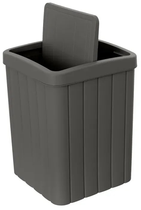 Pattumiera bagno antracite in plastica 10 lt con coperchio basculante Buzz