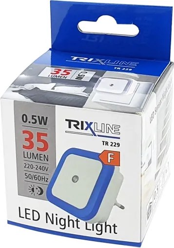 Luce notturna a LED con sensore crepuscolare, 0,5 W, 230 V, blu