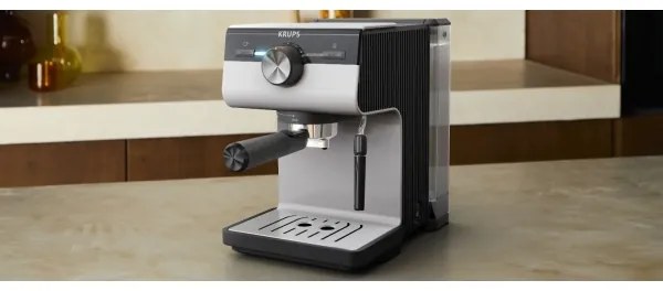 Krups - Macchina da caffè a leva per two tazze AUTHENTIC 1450W/230V grigio