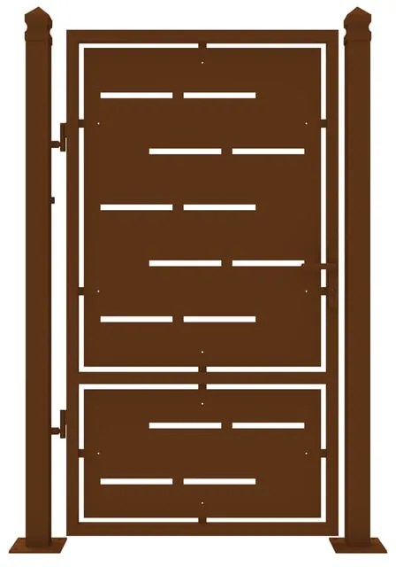 Cancello manuale a battente Privacy in ferro, apertura a sinistra, L 104.5, H 180 cm, di colore ruggine