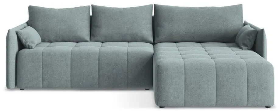 Divano angolare blu allungabile/con contenitore (con penisola a destra/con chaise lounge) Moku – Makamii