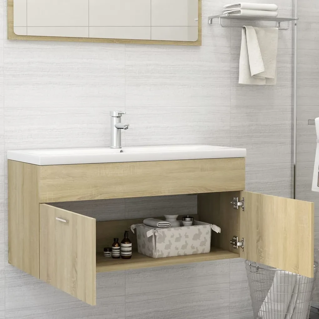 Mobile sottolavabo rovere sonoma 100x38,5x46 cm in truciolato