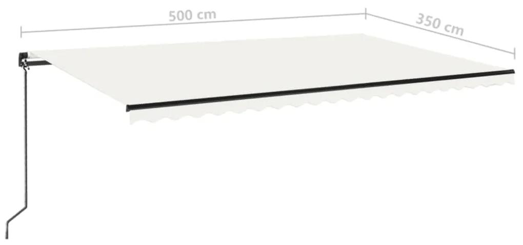 Tenda da Sole Retrattile Manuale LED 500x350 cm Crema
