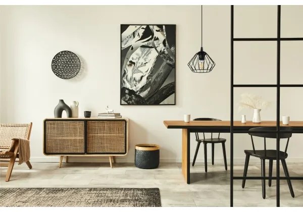 Lampadario a sospensione con filo CEED 1xE27/60W/230V nero