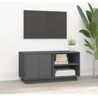 Mobile Porta TV Grigio 80x35x40,5 cm in Legno Massello di Pino cod mxl 7031