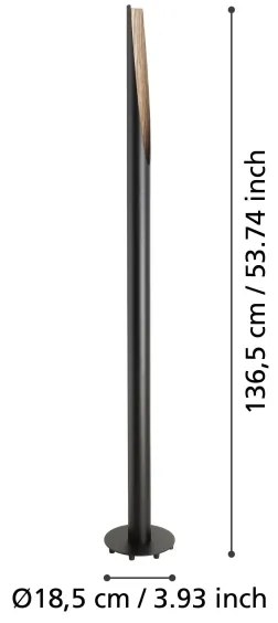 Eglo 901735 - Lampada LED da terra BARBOTTO 1xGU10/4,5W/230V 3000K nero/marrone