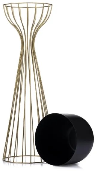 Vaso da fiori in metallo LOFT 68x20 cm oro/nero