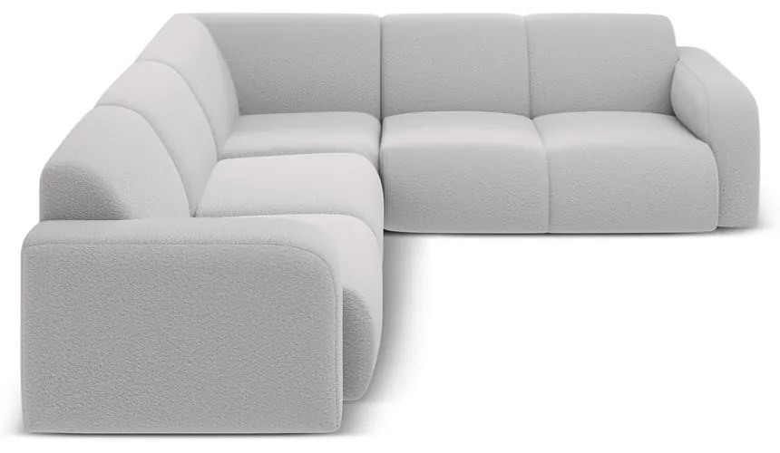 Divano angolare grigio chiaro in tessuto bouclé (angolo variabile / a L) Molino - Micadoni Home