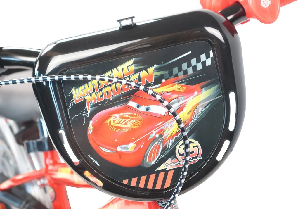 Bicicletta per Bambini 12" Disney Cars Freno Caliper e Stabilizzatori in Acciaio Hi-Ten Rosso...
