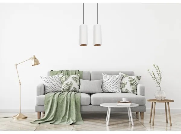 Lampadario a cavo AVALO 2xE27/60W/230V bianco/rame