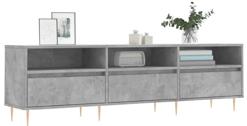 Mobile tv grigio cemento 150x30x44,5 cm legno multistrato