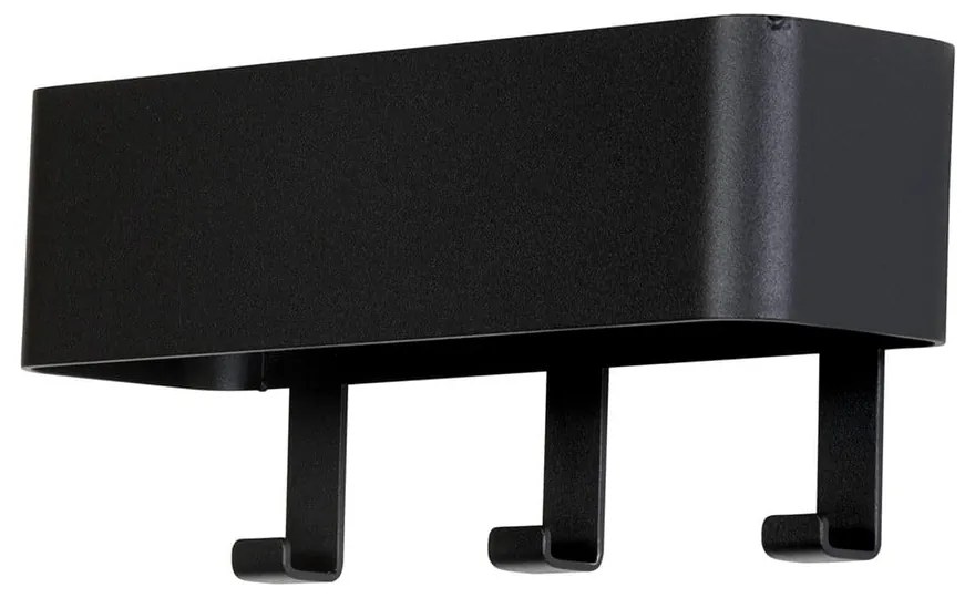 Attaccapanni da parete nero in metallo con scaffale 27 cm Dax Play – Spinder Design