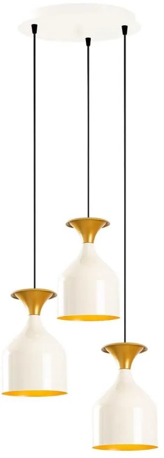 Lampadario a cavo SIVANI 3xE27/40W/230V bianco/rame