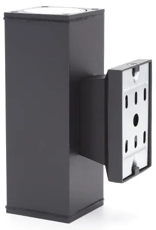 Aigostar - Applique da esterno 2xGU10/230V nero IP65 quadrato