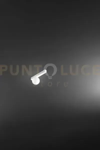 Applique in metallo bianco e vetro bianco acidato snooky 1 luce att...