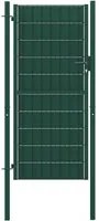 Cancello per Recinzione in PVC e Acciaio 100x204 cm Verde