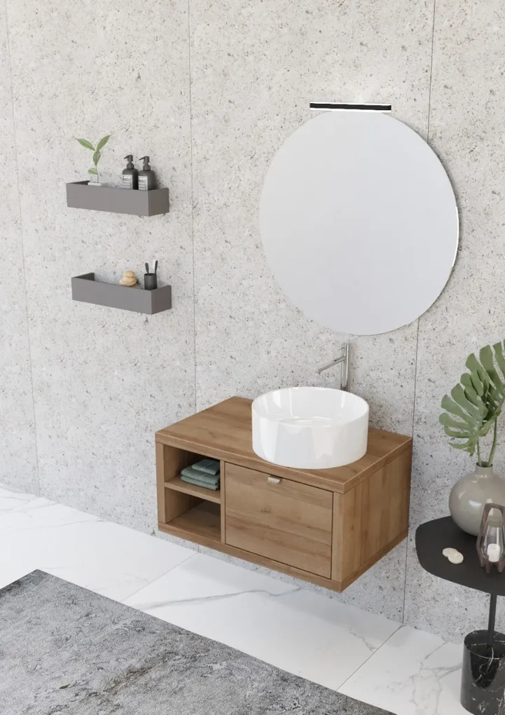 Bagno sospeso Domus 2 in finitura Grigio Cielo