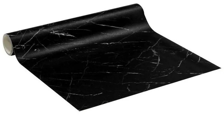 Adesivo per mobili 200x60 cm Black and White Marble - Ambiance