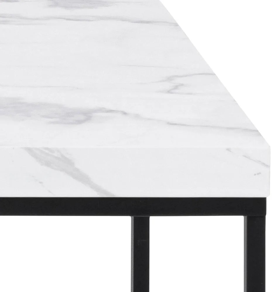 Tavolino bianco con piano in marmo 55x110 cm Barossa - Actona