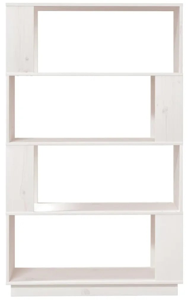 Libreria/Divisorio Bianco 80x25x132 cm Legno Massello di Pino