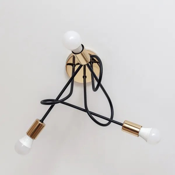 Plafoniera OXFORD 3xE27/15W/230V oro/nero