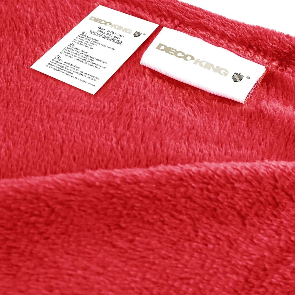 Coperta in microfibra rossa, 160 x 210 cm Mic - DecoKing