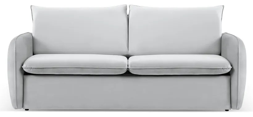 Divano letto in velluto grigio chiaro 214 cm Vienna - Cosmopolitan Design