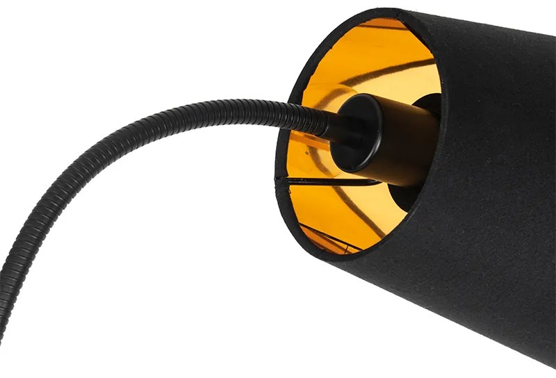 Lampada da terra moderna nera 2 luci - Carmen