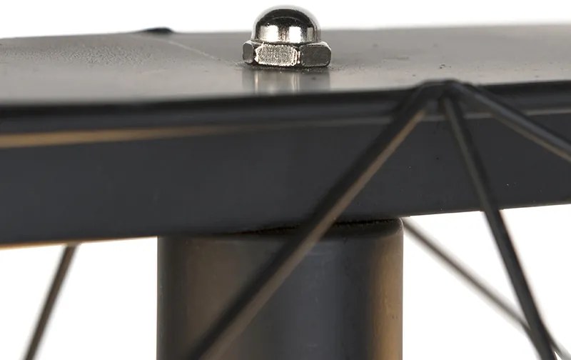 Lampada a sospensione industriale nera 3 luci - Carcass