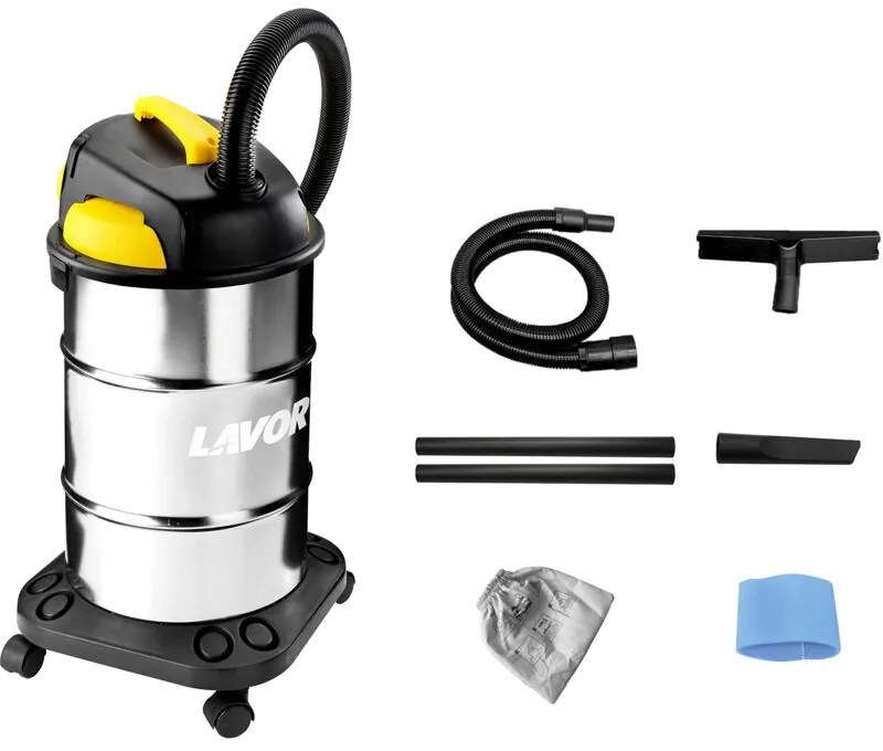 LAVOR VAC 30 S 8.243.0034, Aspiratore Solidi e Liquidi, Acciaio