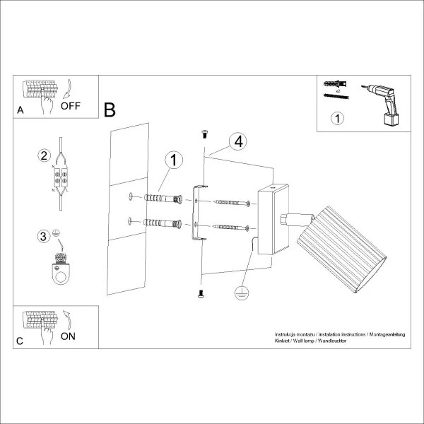 Brilagi - Faretto da parete CRESTO 1xGU10/10W/230V nero