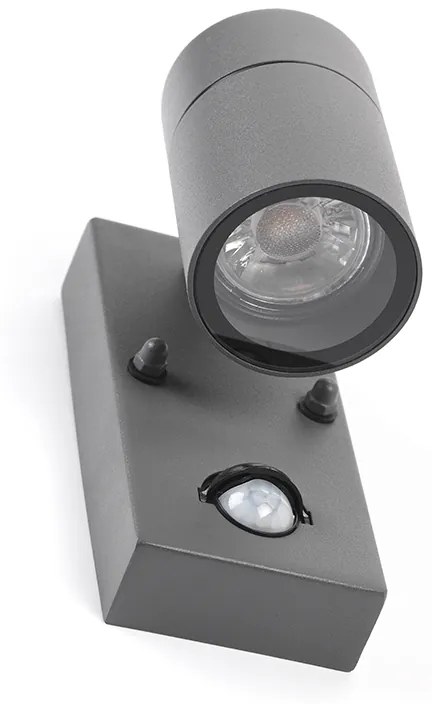 Lampada da parete per esterni antracite IP44 con sensore di movimento - Solo