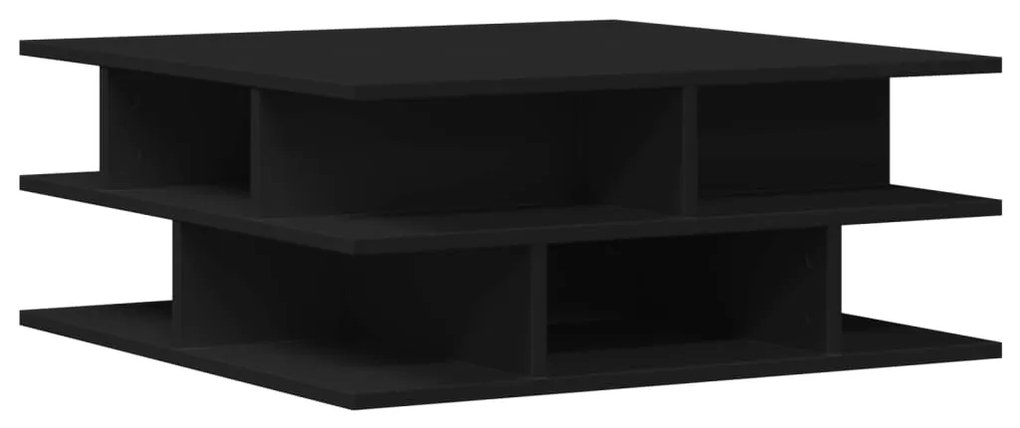 Tavolino da salotto nero 70x70x29 cm in legno multistrato