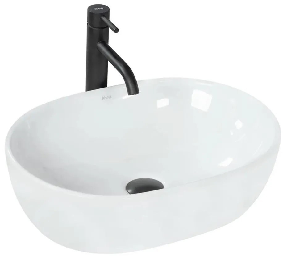 REA-U0416 - Lavabo da appoggio AMELIA 34,5x48 cm ceramica/bianco lucido