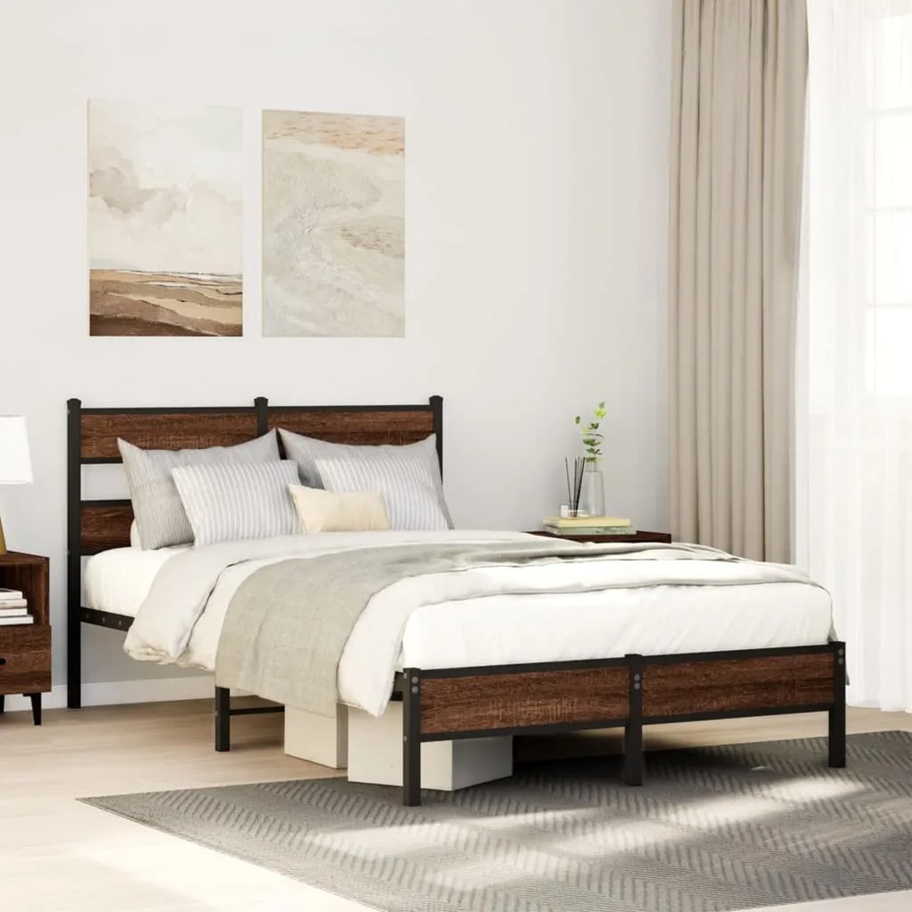 Giroletto Senza Materasso Rovere Marrone 120x190 Cm Truciolato /