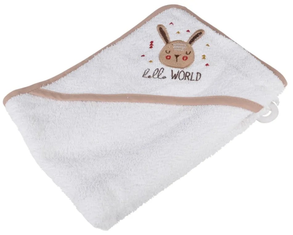 Asciugamano con cappuccio da bambini bianco in cotone 75x75 cm Forest – Bébé Douceur