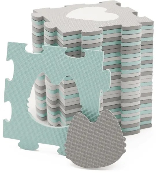 KINDERKRAFT select - Puzzle in schiuma LUNO 30 pezzi grigio/menta