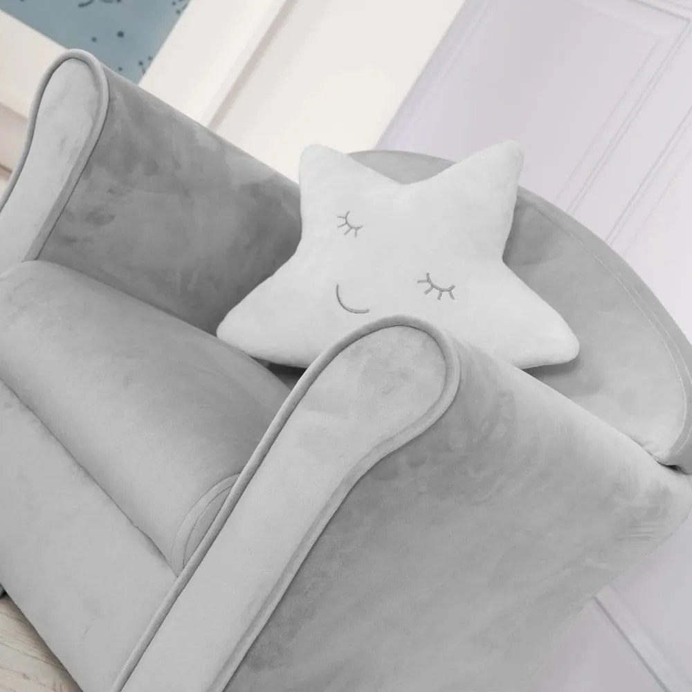 Sedia per bambini in velluto grigio chiaro Lil Sofa - Roba