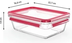 Tefal - Contenitore per alimenti 1,3 l MSEAL GLASS rosso/vetro