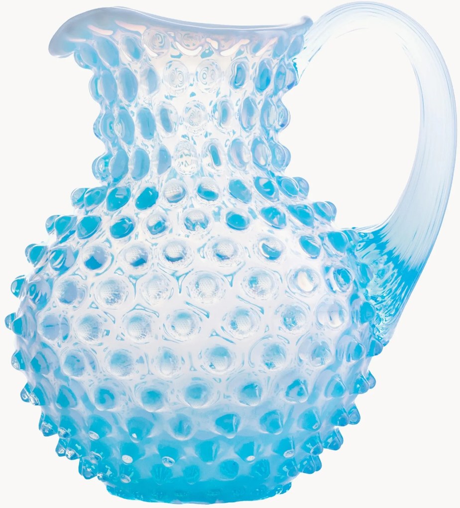 Brocca in vetro soffiato Opaline Paris Hobnail