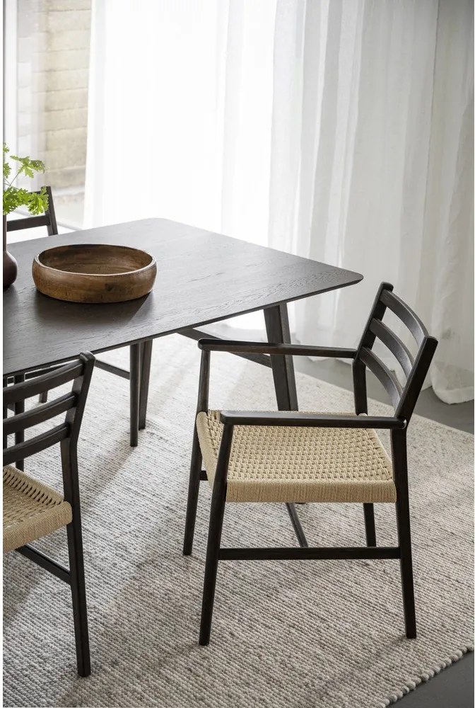 Sedia da pranzo in marrone scuro-naturale Harlan - Rowico