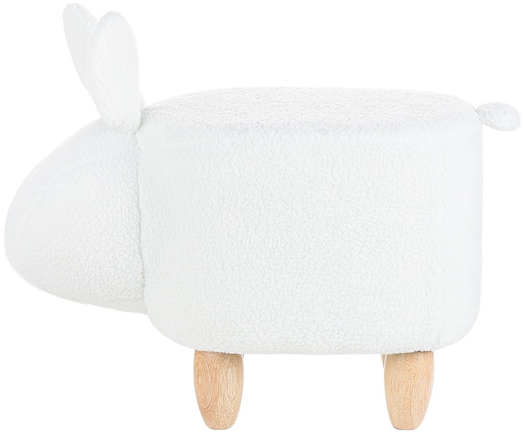 Pouf di tessuto bianco BUNNY Beliani