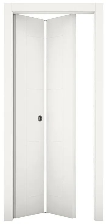 Porta tamburata pieghevole a libro simmetrica Mood bianco L 80 x H 210 cm sinistra