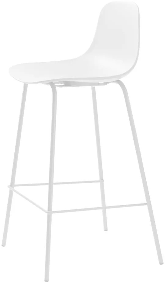 Sgabello da bar bianco in plastica (altezza della seduta 67,5 cm) Whitby – Unique Furniture