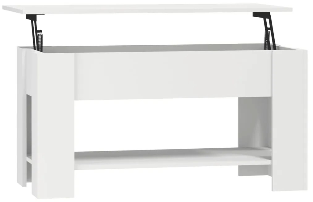 Tavolino da salotto bianco 101x49x52 cm in legno multistrato