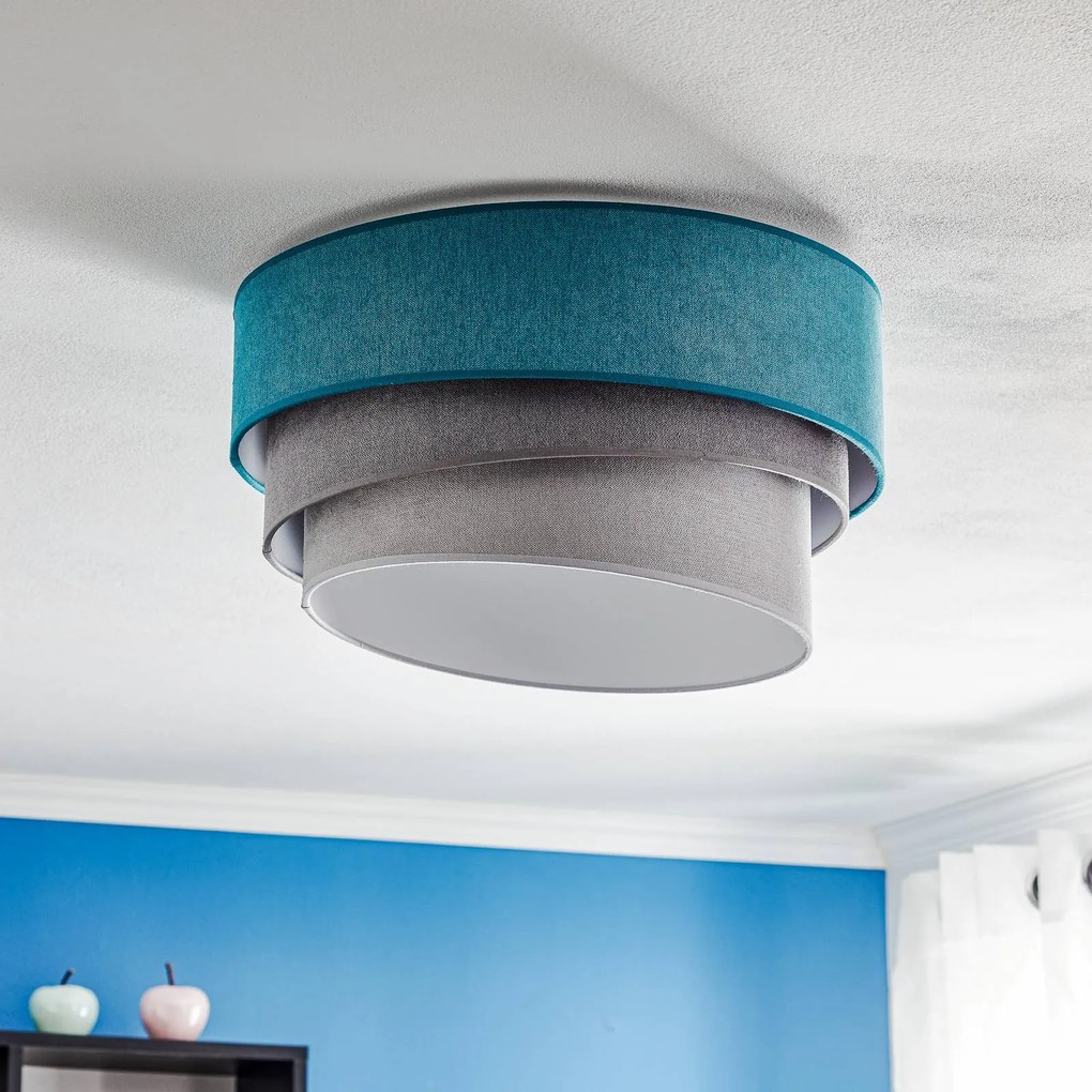 Duolla Plafoniera Pastell Trio 45 cm turchese/grigio/grigio chiaro