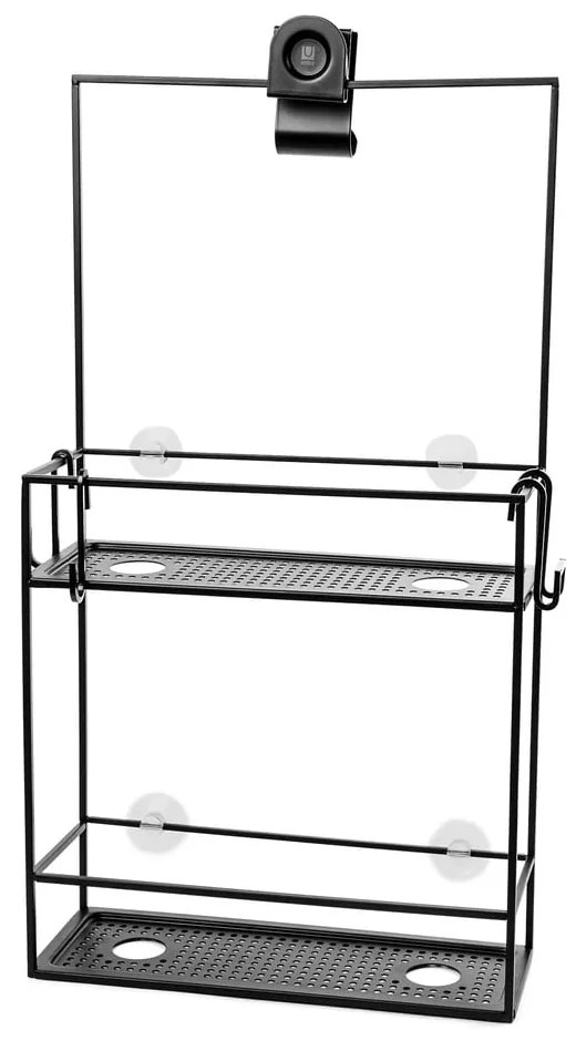 Mensola da bagno in acciaio nero sospesa Cubiko - Umbra