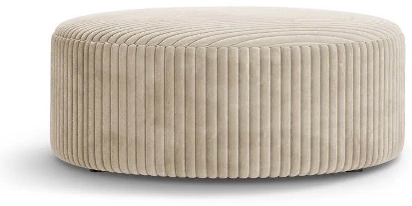 Poggiapiedi beige con rivestimento in velluto a coste Dia – Micadoni