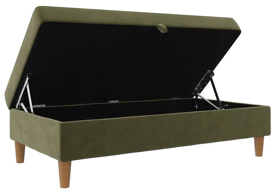 Poggiapiedi in velluto verde Lilly - Støraa