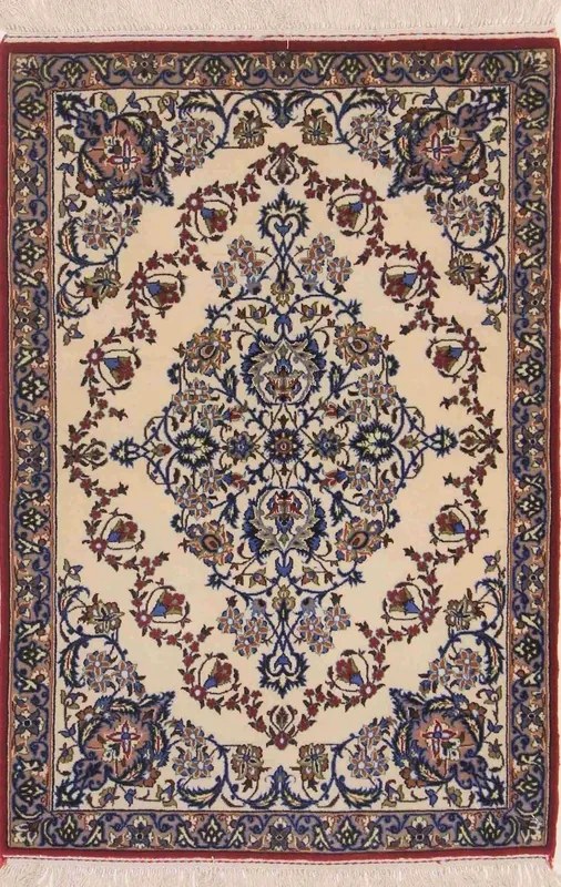 Isfahan Tappeto 70x100 Beige (Iran) Annodato A Mano